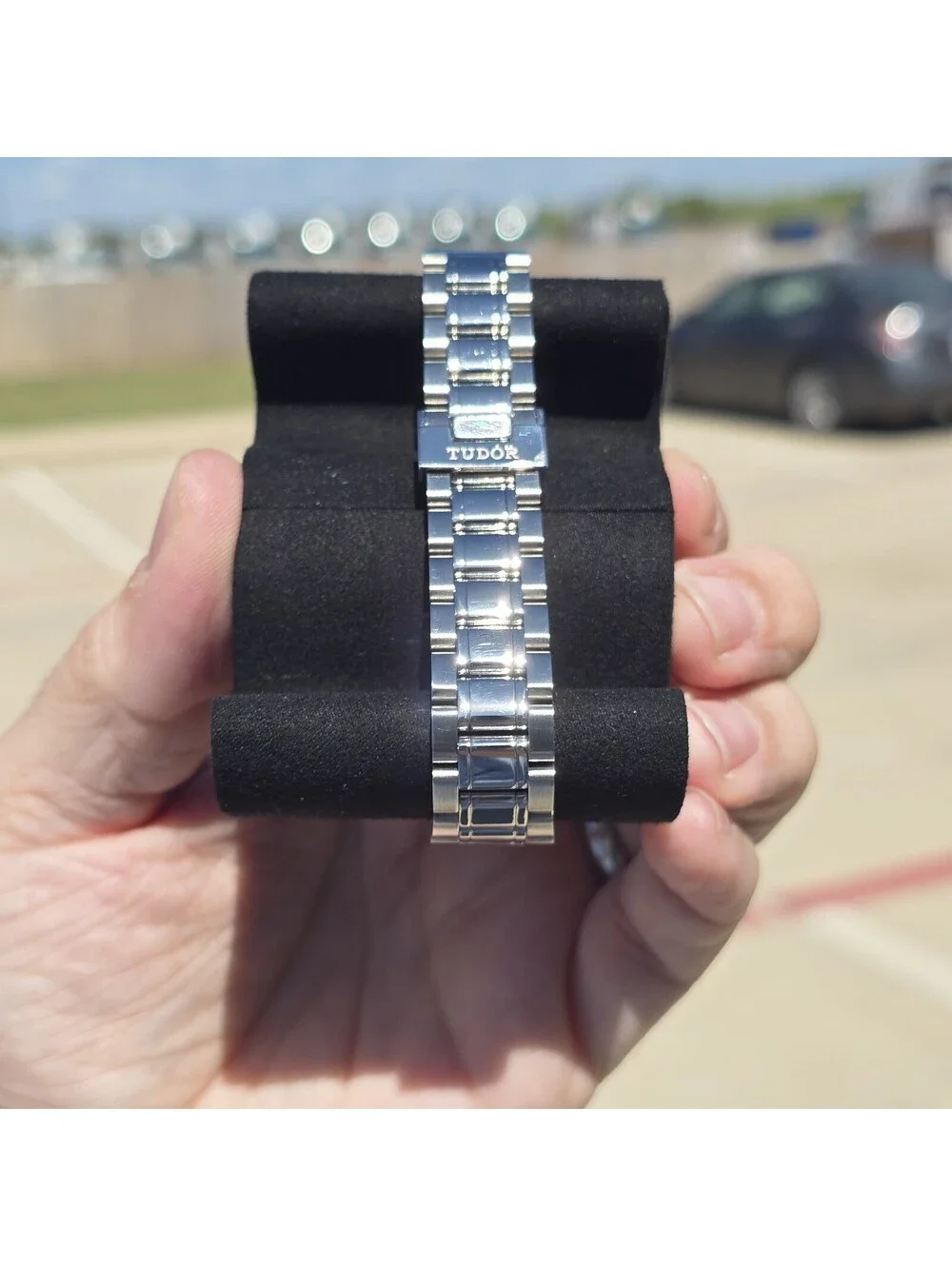 TUDOR Stvle M12510 38mm Stainless Steel silver diamond-set dial, Fluted Bezel